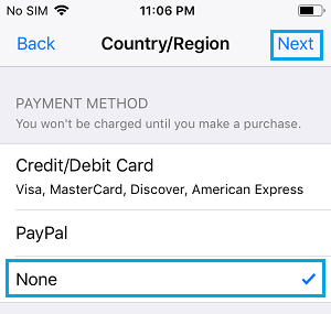 در صفحه بعدی، روش پرداخت تان (Payment Method) را انتخاب کنید ، نام صورت حساب (Billing Name) ، آدرس (Address) ، شماره تلفن (Phone Number) را ارائه کنید و روی Next ضربه بزنید.