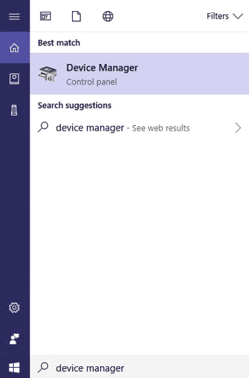 "Device Manager" را تایپ کنید.