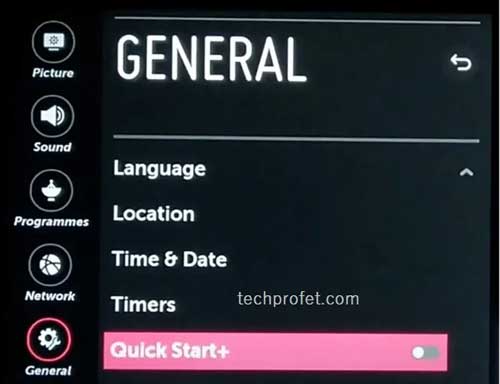 گزینه های Settings > All Settings > General > Quick Start کلیک کنید