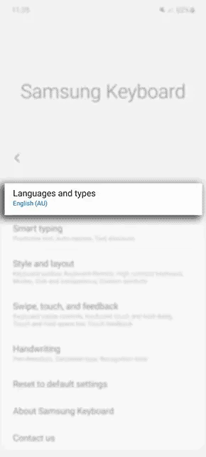 قسمت گزینه Languages and types را انتخاب کنید.