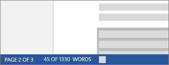 تعداد کلمات در status bar ورد 