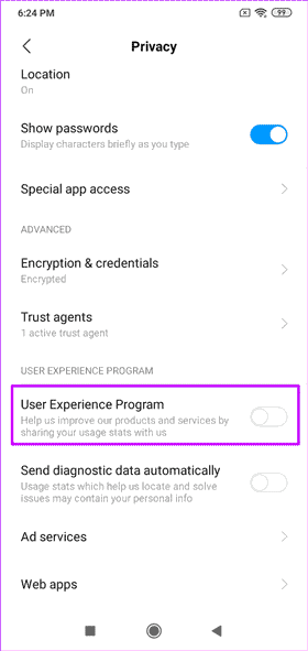 tap on user experience program