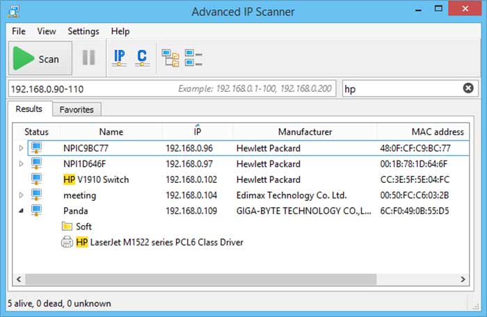 ترفند اینترنت آی پی اسکنر پیشرفته Advanced IP Scanner