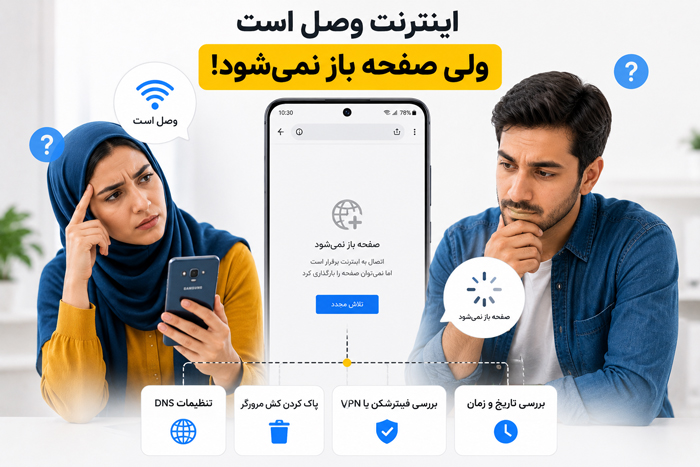 ترفند اینترنت اینترنت وصل ولی صفحات نت باز نمیشن