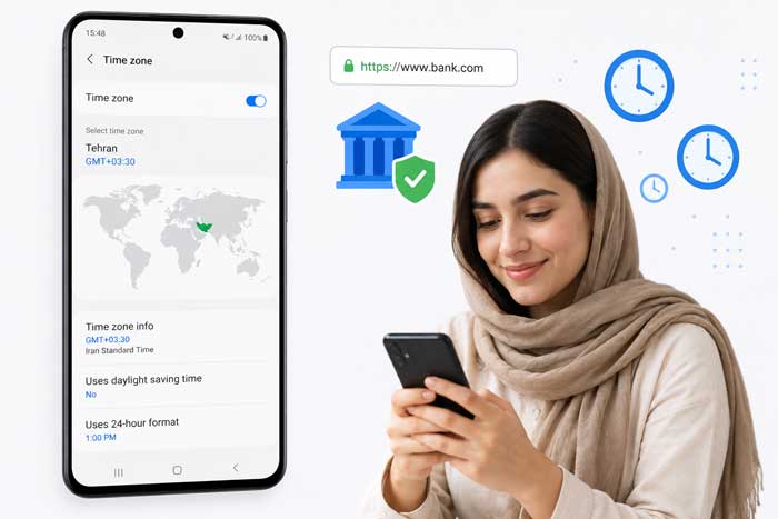 تاریخ و ساعت گوشی را بررسی کنید